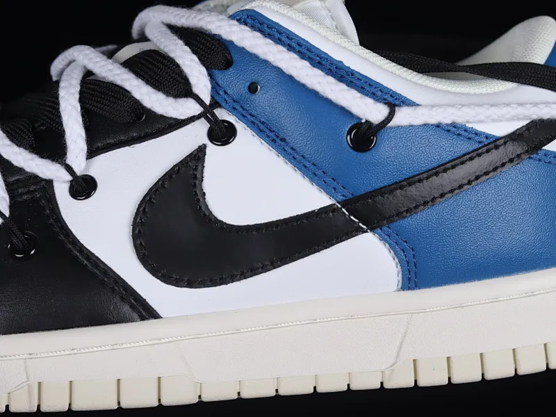 All categories Nk SB Dunk series Nk SB Dunk Low low-top sneakers Nk Dunk Low white blue black hook customized version of deconstructed strap casual sneakers DJ6188-100
